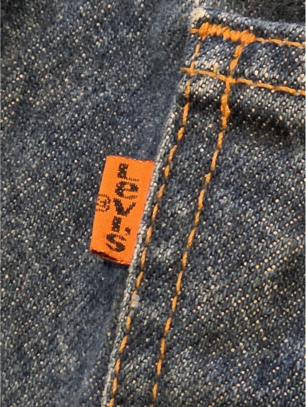 Vintage 90s Levis 517 Jeans Blue Denim Bootcut Orange Tab 34x30 Made in USA